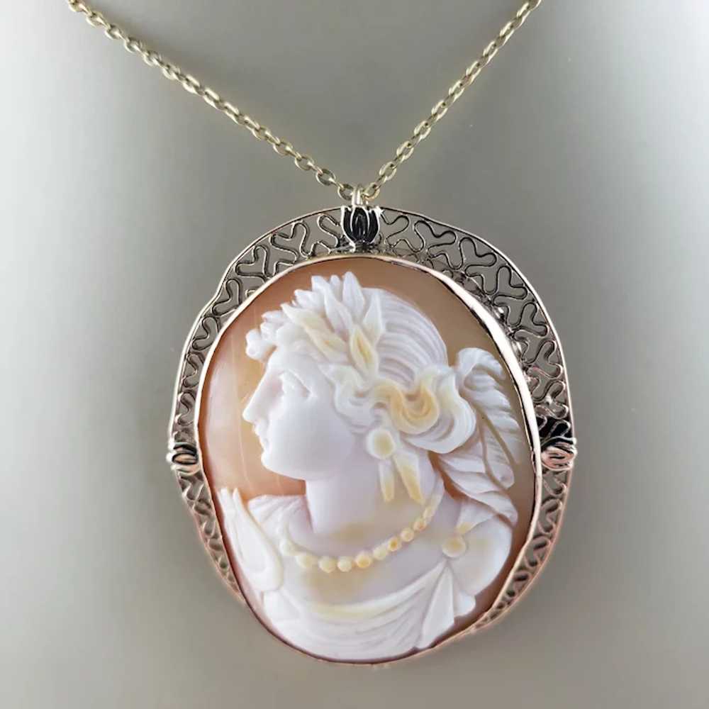 Vintage 14 Karat Rose Gold Cameo Brooch/Pendant - image 9