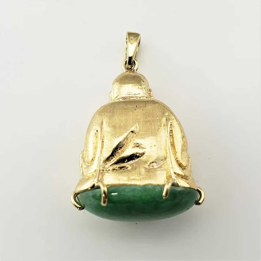 Vintage 10 Karat Yellow Gold Buddha and Jadeite P… - image 5