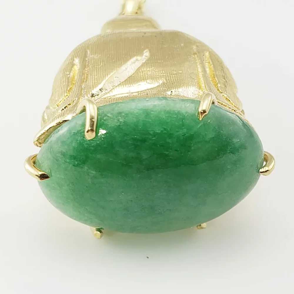 Vintage 10 Karat Yellow Gold Buddha and Jadeite P… - image 6