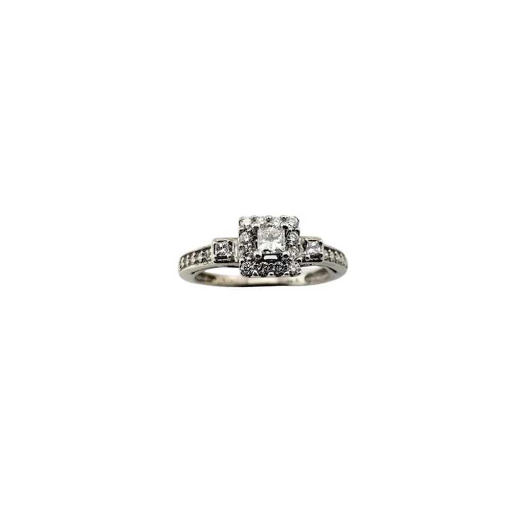 Vintage 10 Karat White Gold Diamond Engagement Ri… - image 2