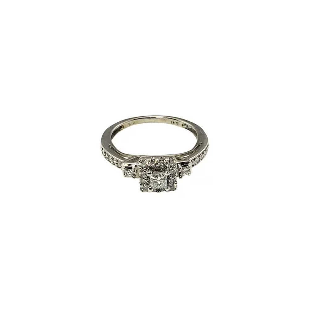 Vintage 10 Karat White Gold Diamond Engagement Ri… - image 3