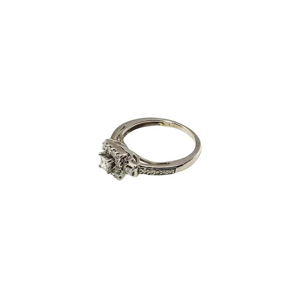 Vintage 10 Karat White Gold Diamond Engagement Ri… - image 4