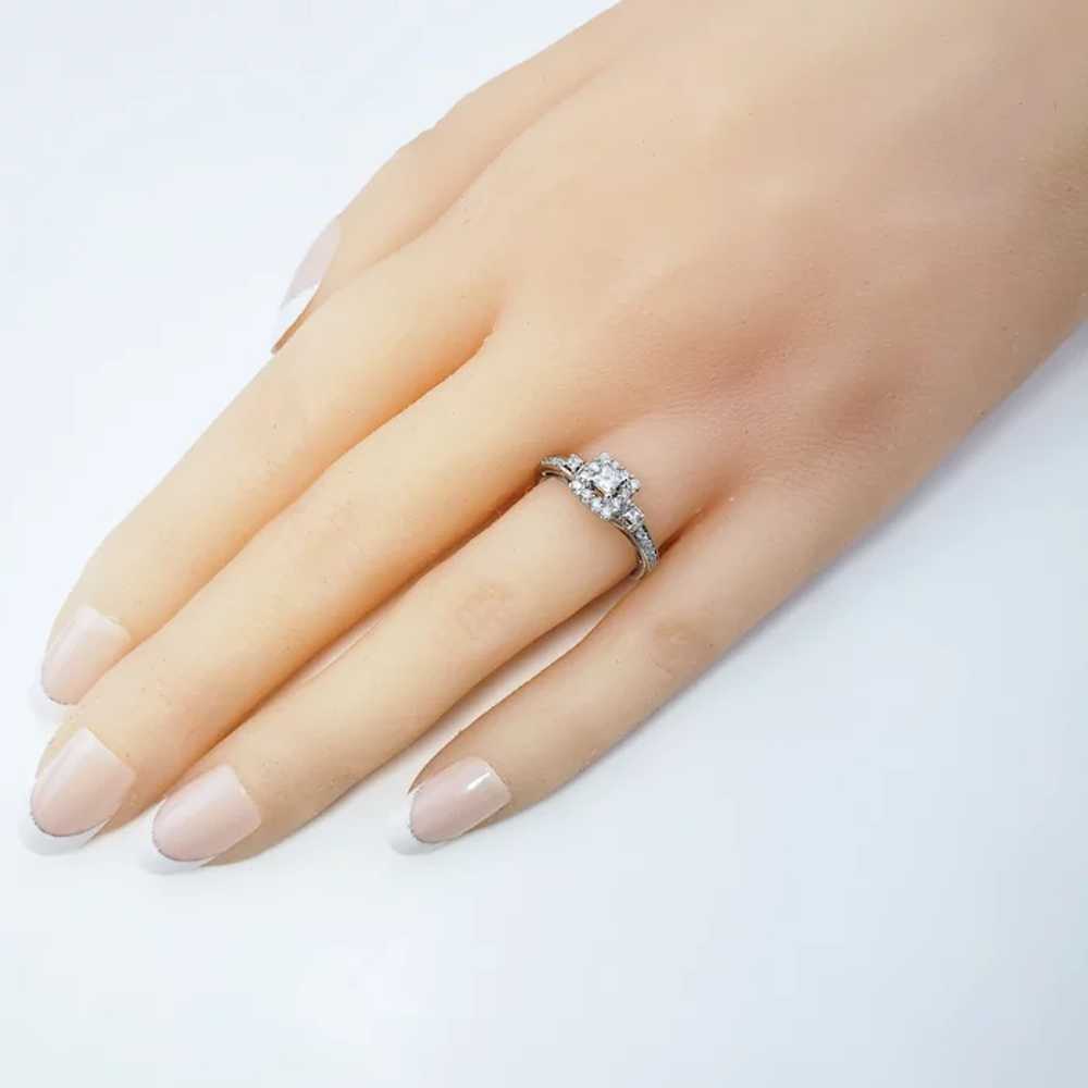 Vintage 10 Karat White Gold Diamond Engagement Ri… - image 9