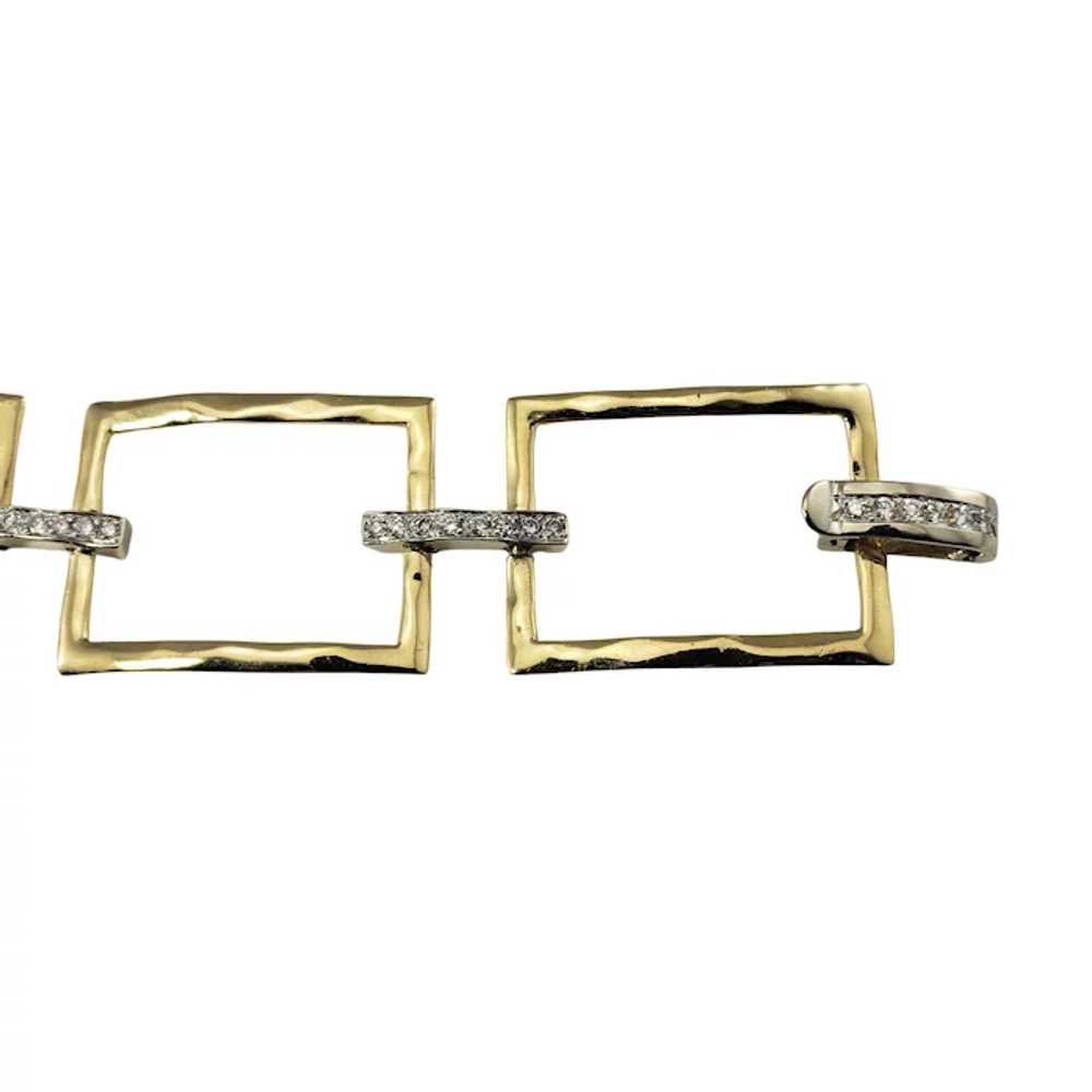 Vintage 14 Karat Yellow Gold and Diamond Link Bra… - image 3