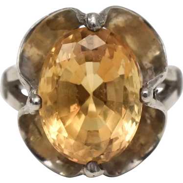 Gold Filled w/ Prong Set Oval Cut Citrine Ring - … - image 1