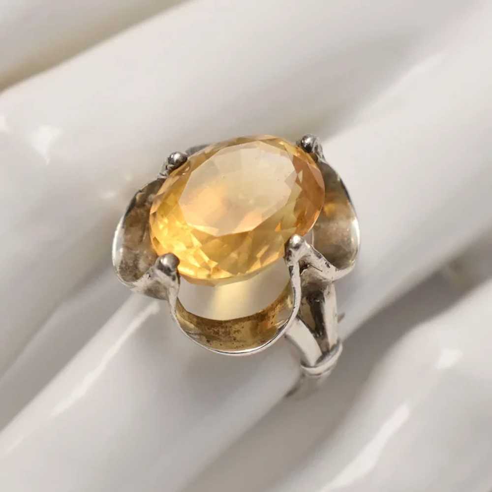 Gold Filled w/ Prong Set Oval Cut Citrine Ring - … - image 2