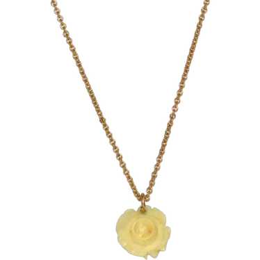 Speidel 12KT GF Celluloid Rose Pendant Necklace - image 1