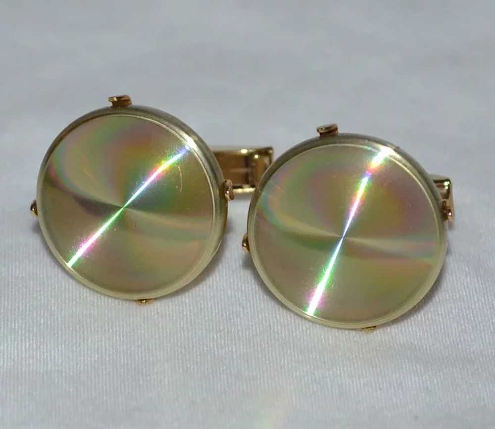 1960s Diffraction Jewel Cuff Links & Tie Tac Set … - image 6