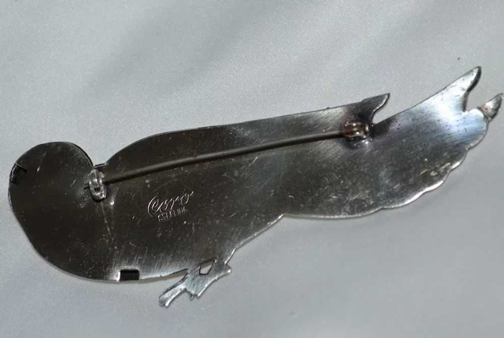 Rare 1940s Huge CORO STERLING Signed Dove Brooch/… - image 5