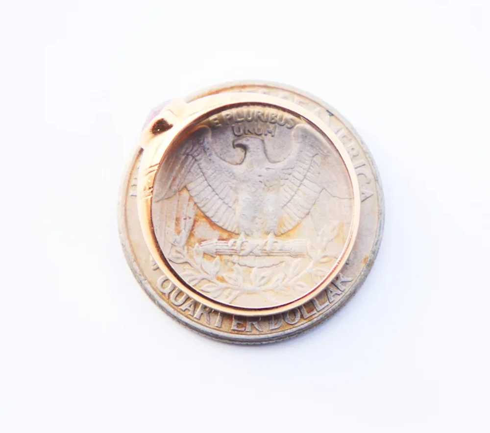 1916 Nordic Ring Garnet solid 18K Gold Ø7.25US /1… - image 10