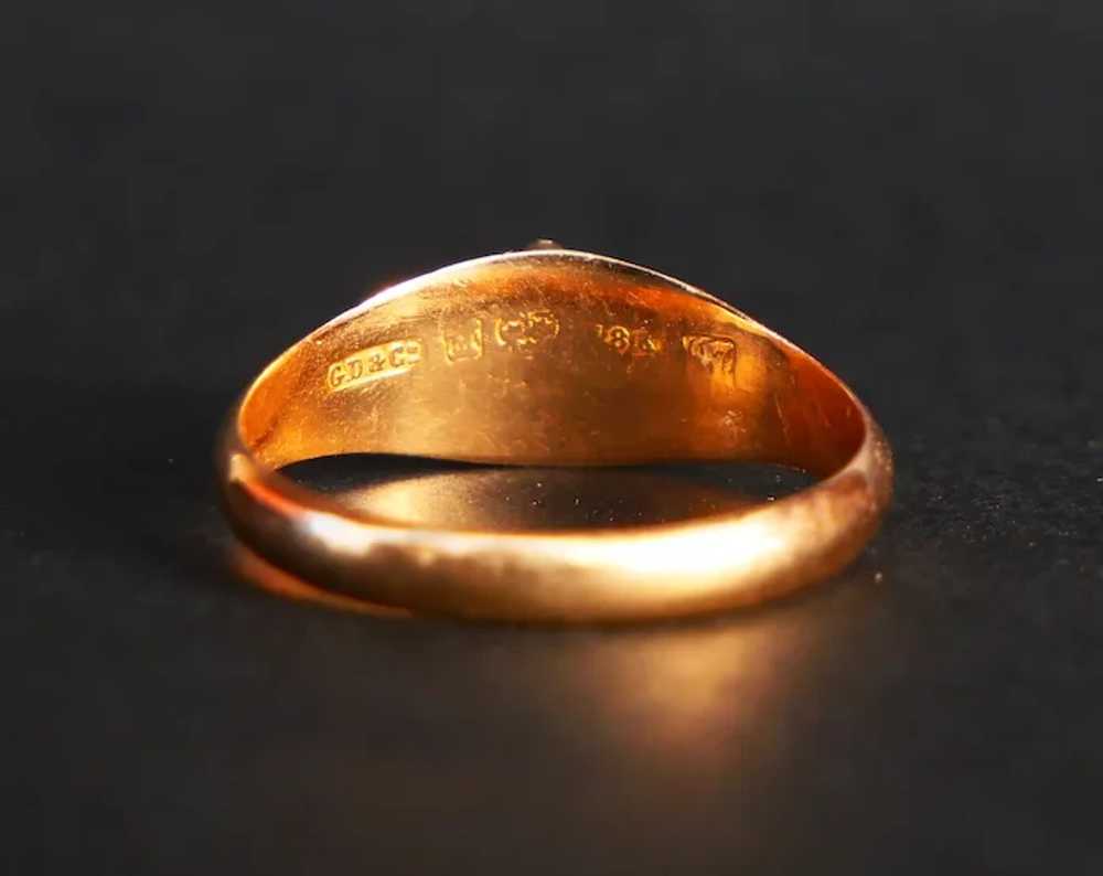 1916 Nordic Ring Garnet solid 18K Gold Ø7.25US /1… - image 8