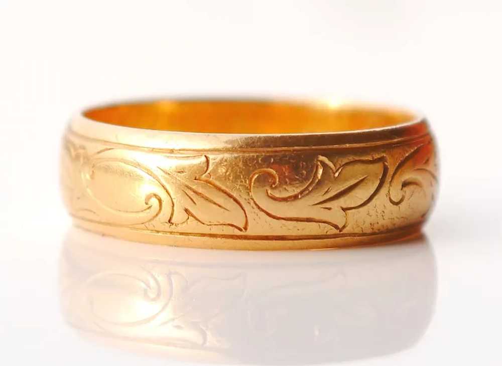 1902 Antique European Ring solid 20K Gold Ø 6.75 … - image 2