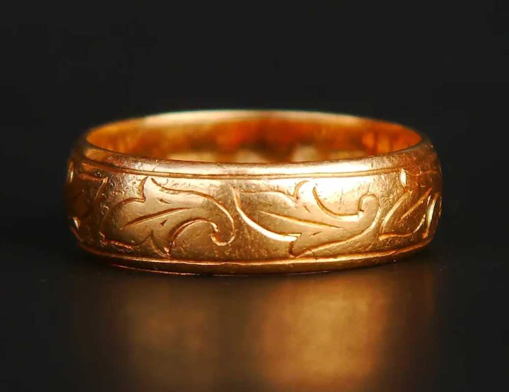 1902 Antique European Ring solid 20K Gold Ø 6.75 … - image 5