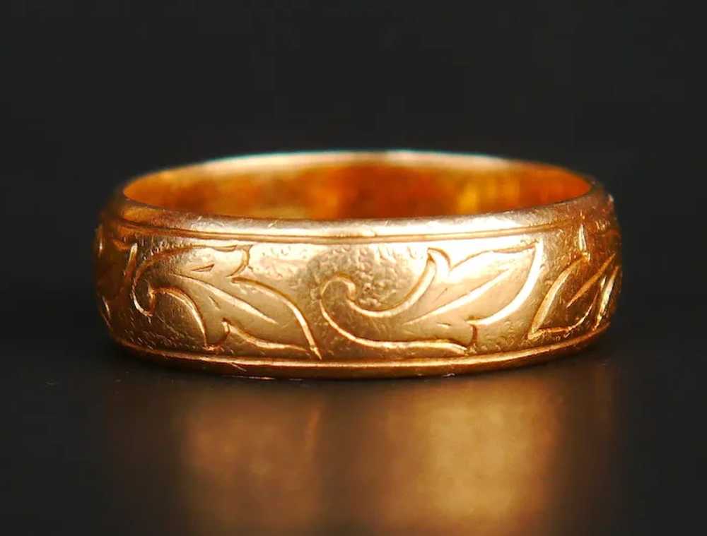 1902 Antique European Ring solid 20K Gold Ø 6.75 … - image 6