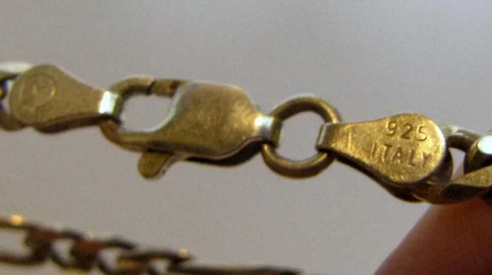 Italian Sterling 7" Figaro Link Bracelet, 7 grams - image 2