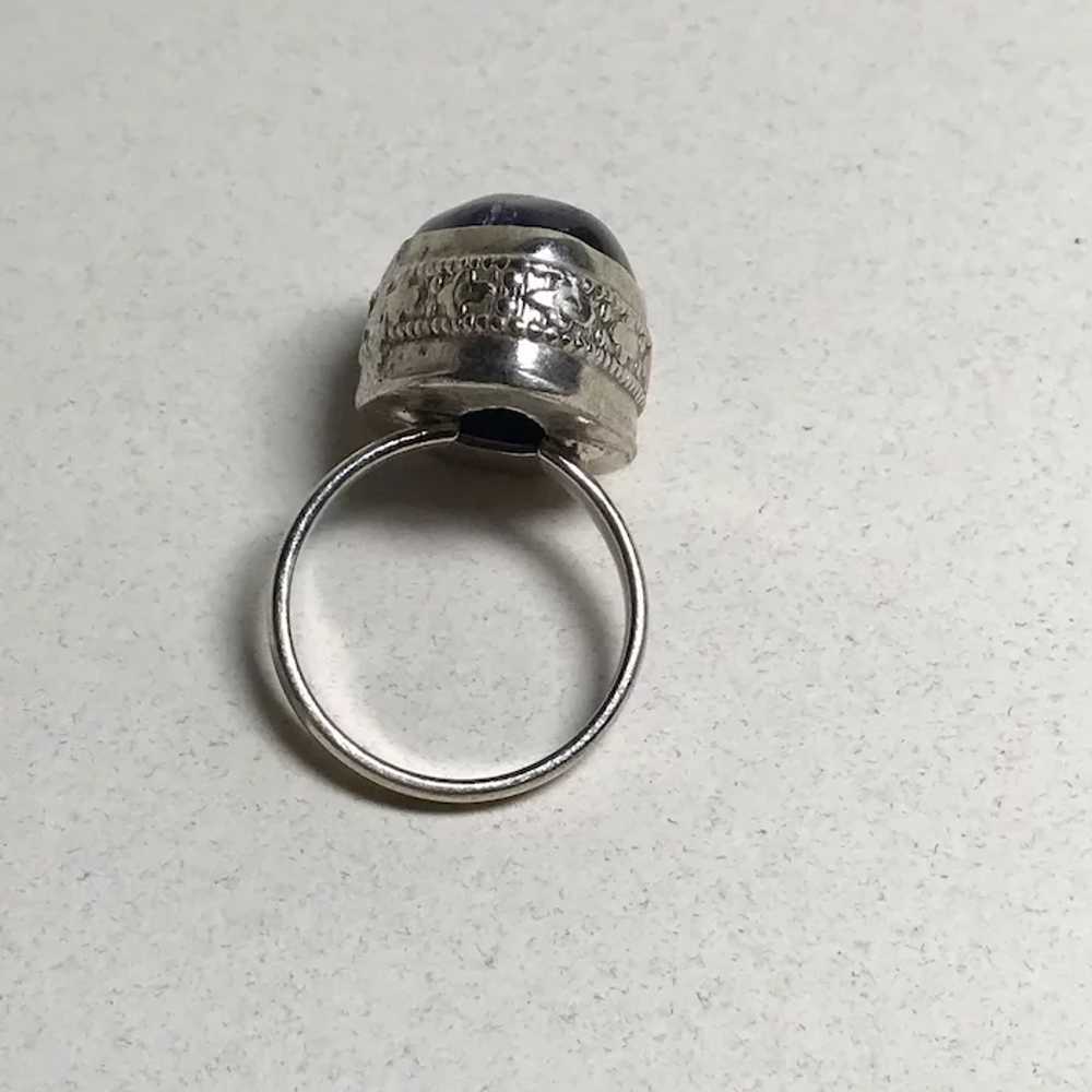 BIG Natural Amethyst Vintage Ring Sterling Silver… - image 6
