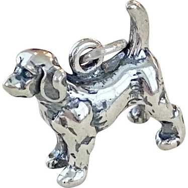 Dog Canine Vintage Charm Sterling Silver Three-Di… - image 1