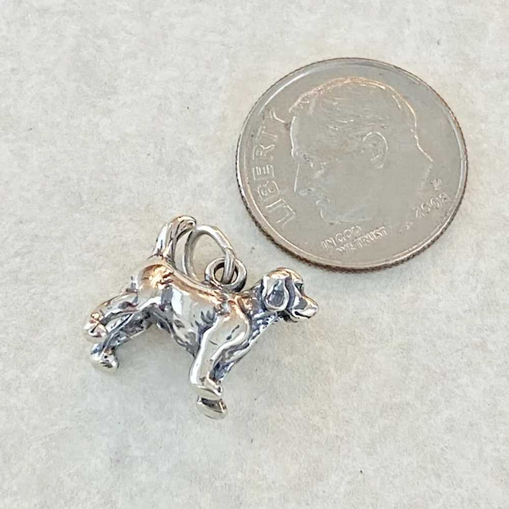 Dog Canine Vintage Charm Sterling Silver Three-Di… - image 2