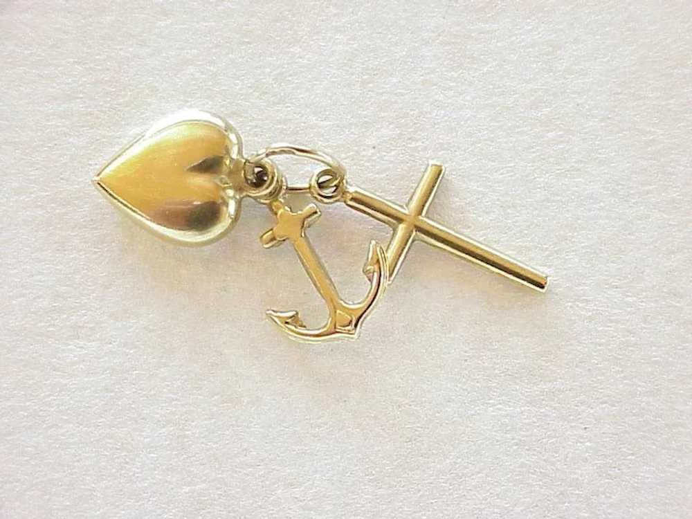 Faith Hope & Charity Charms Cross, Heart & Anchor… - image 2