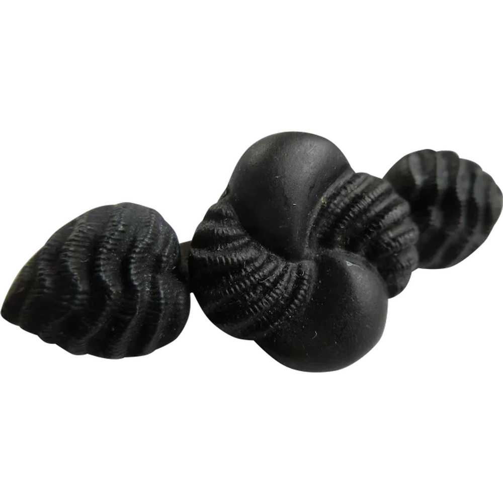 Victorian Black Crepe Lapel Pin - image 1
