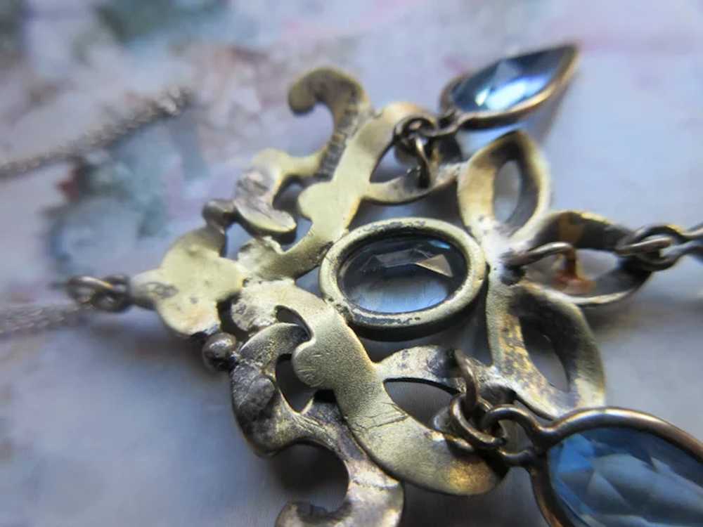 Antique  Sterling Paste Pendant Necklace - image 7