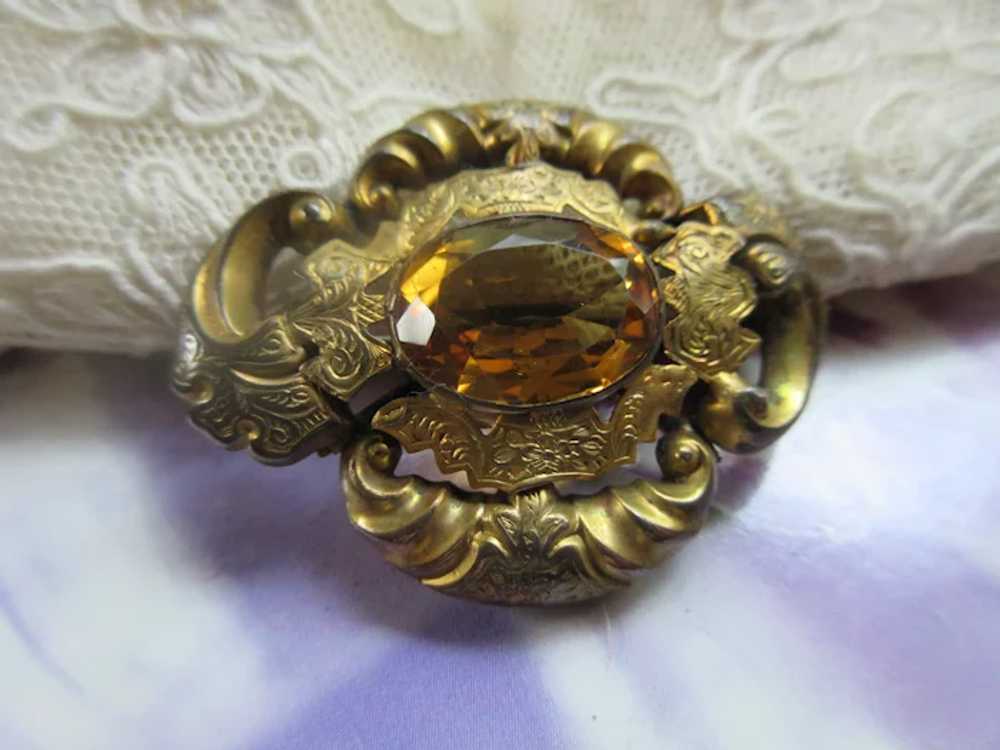 Victorian Antique Gold Fill Brooch - image 4