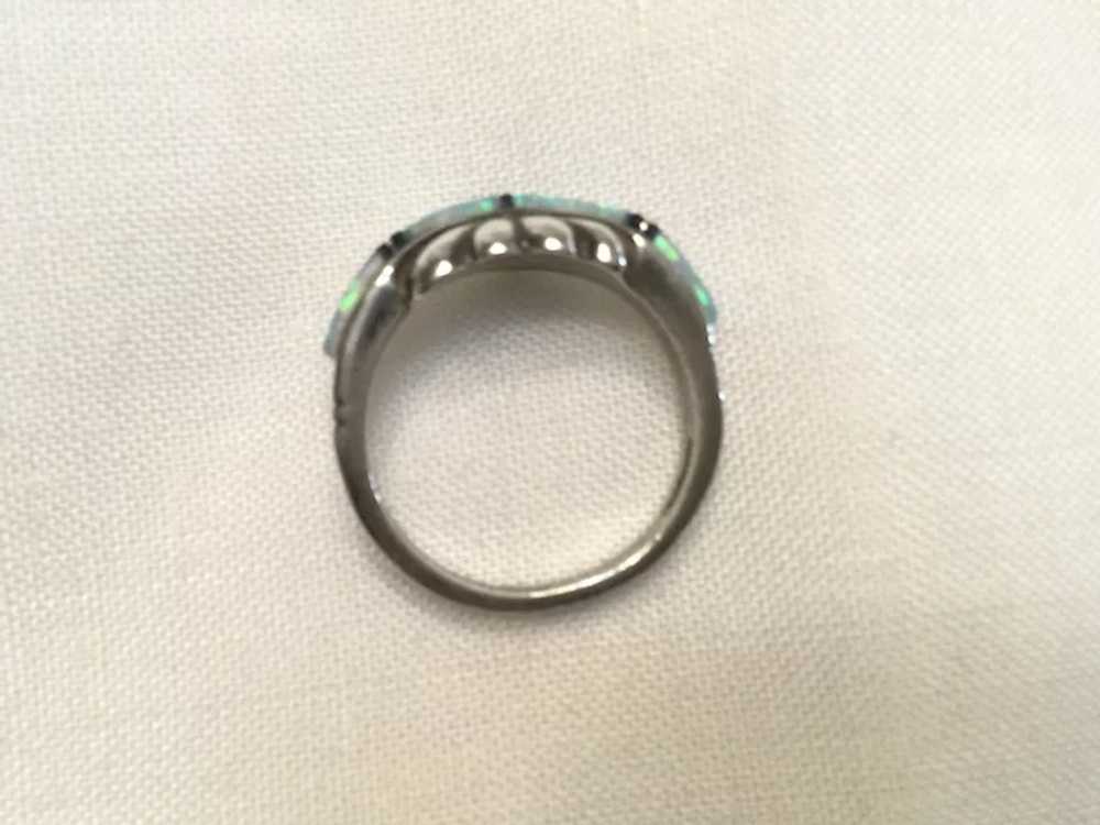 Gorgeous Sterling Ring with Opal Doublets Size 9 - image 4