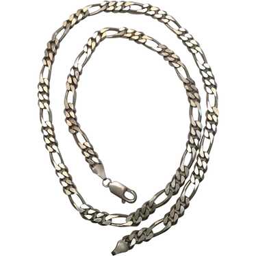 Heavy Sterling Silver Figaro Chain Necklace - 42 g