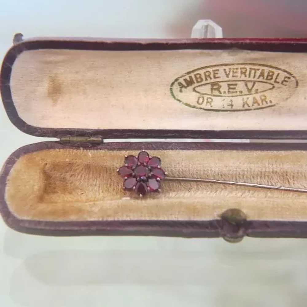 Antique silver and Garnet stick pin, ca. 1900 - image 2