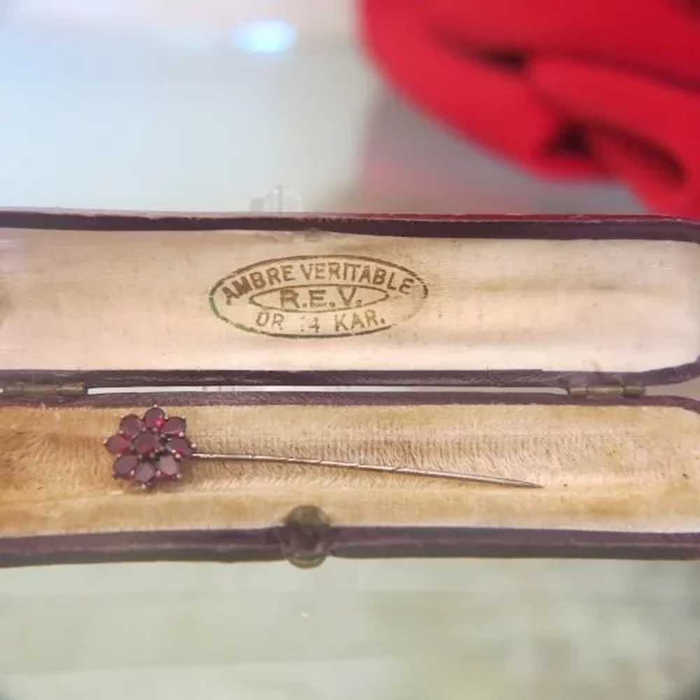 Antique silver and Garnet stick pin, ca. 1900 - image 3