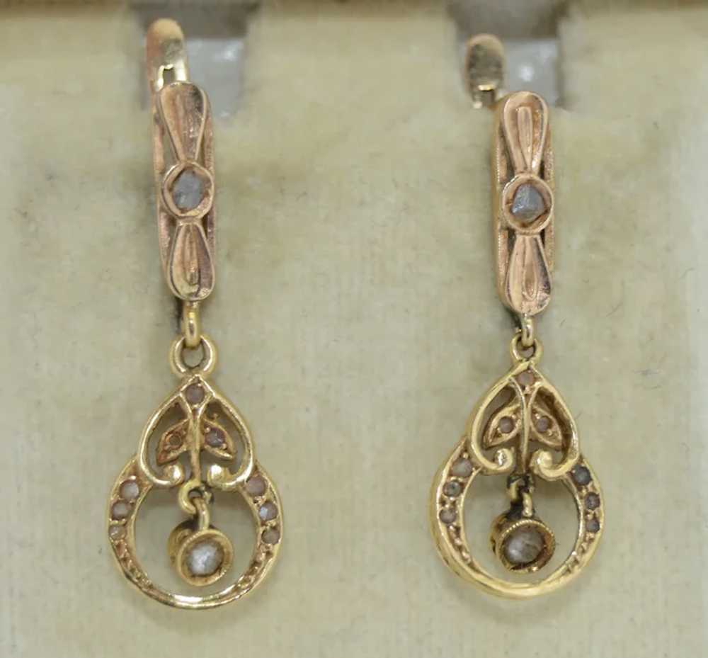 Victorian 18K Filigree Earrings - image 4