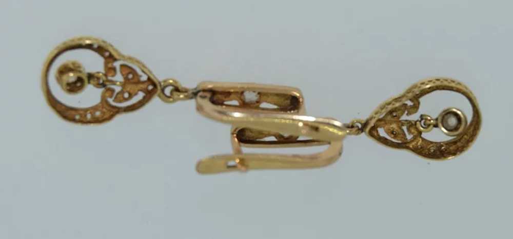 Victorian 18K Filigree Earrings - image 6