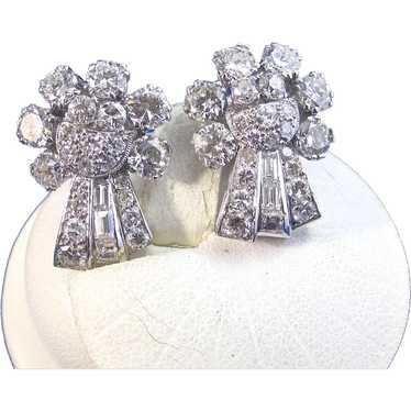 Antique Art Deco 5.02 Carat Diamond Earrings Plat… - image 1