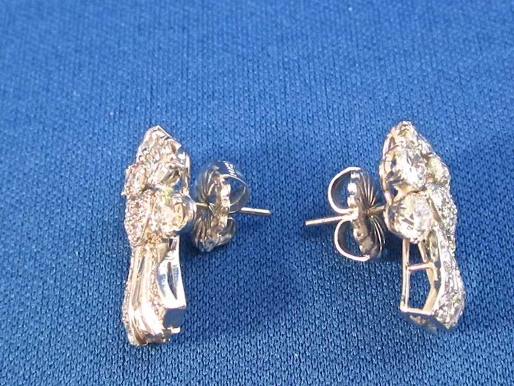 Antique Art Deco 5.02 Carat Diamond Earrings Plat… - image 7