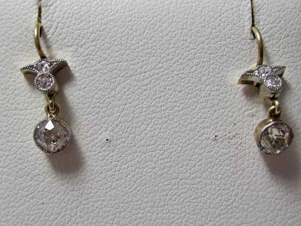 Antique Edwardian Diamond Dangle Wedding Day Earr… - image 2
