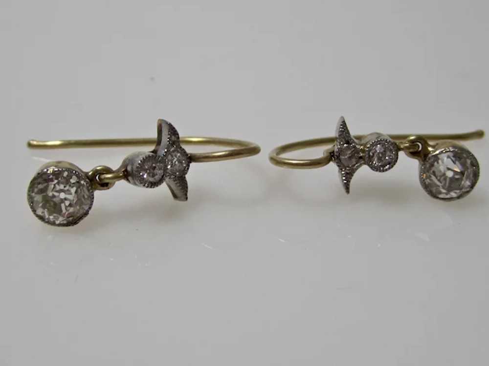 Antique Edwardian Diamond Dangle Wedding Day Earr… - image 3