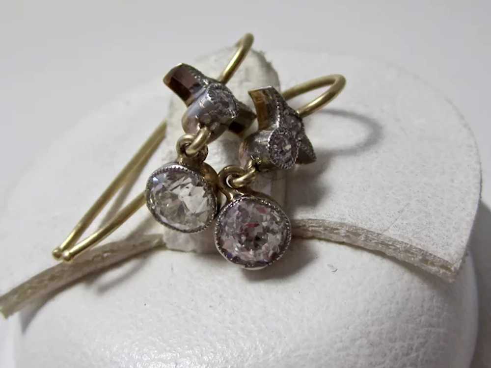 Antique Edwardian Diamond Dangle Wedding Day Earr… - image 4