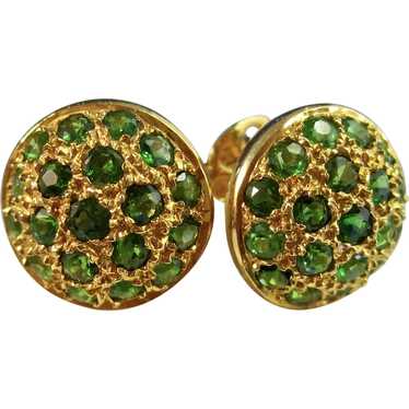Vintage Estate Natural Emerald Earrings 18K