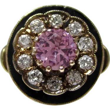 Vintage Estate 1950's Pink Sapphire Diamond Engag… - image 1