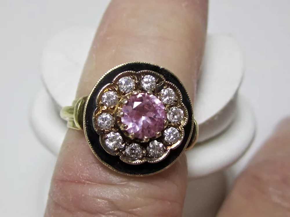 Vintage Estate 1950's Pink Sapphire Diamond Engag… - image 4