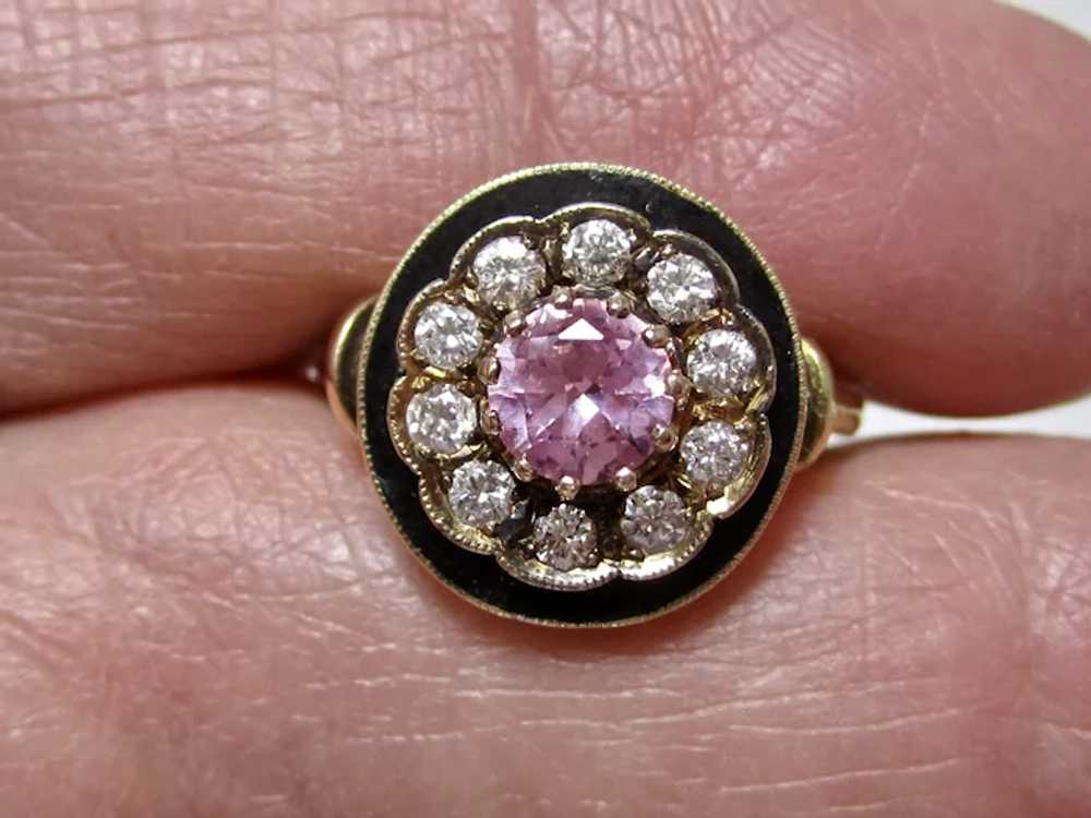 Vintage Estate 1950's Pink Sapphire Diamond Engag… - image 6