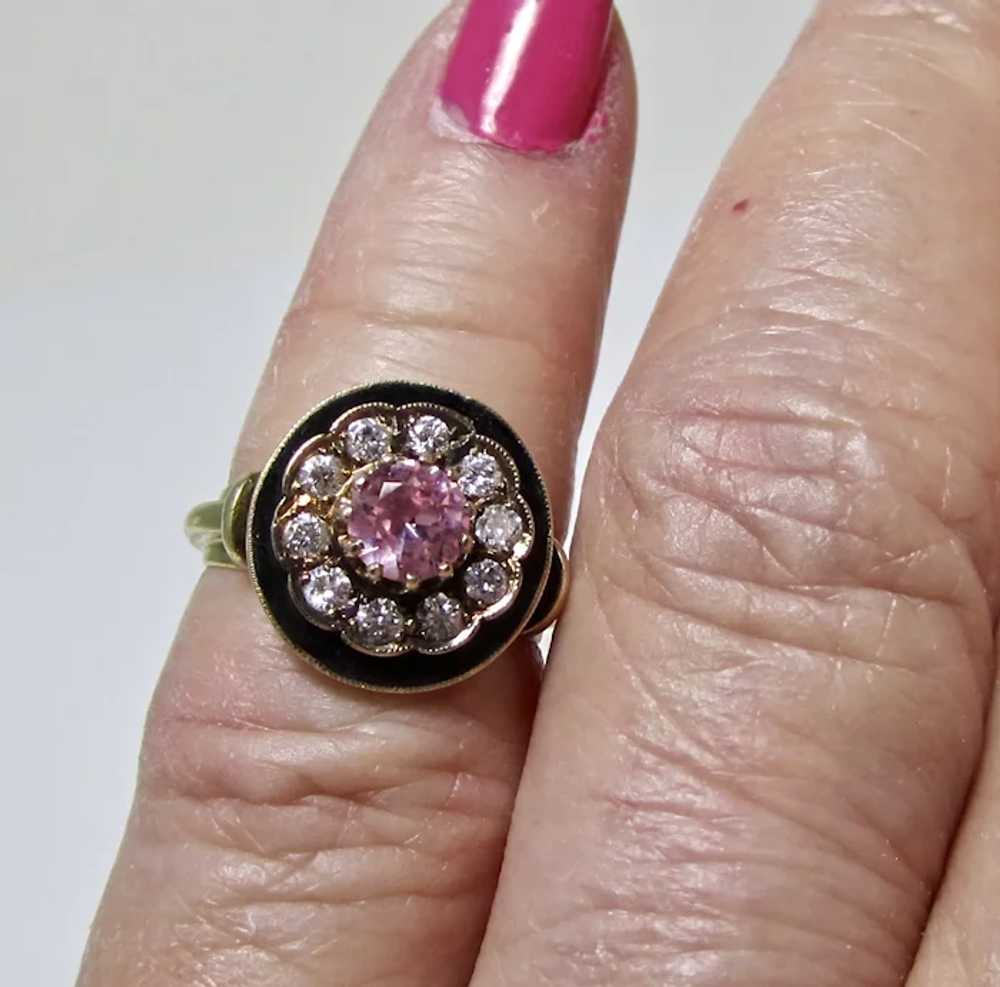 Vintage Estate 1950's Pink Sapphire Diamond Engag… - image 7