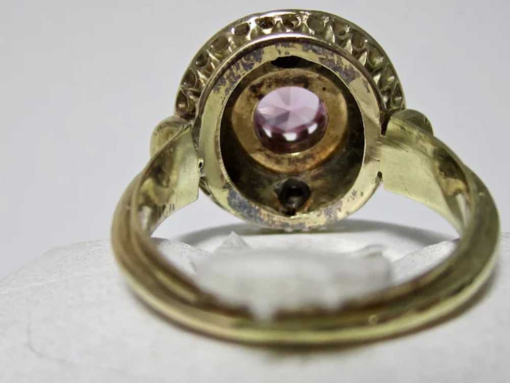 Vintage Estate 1950's Pink Sapphire Diamond Engag… - image 9