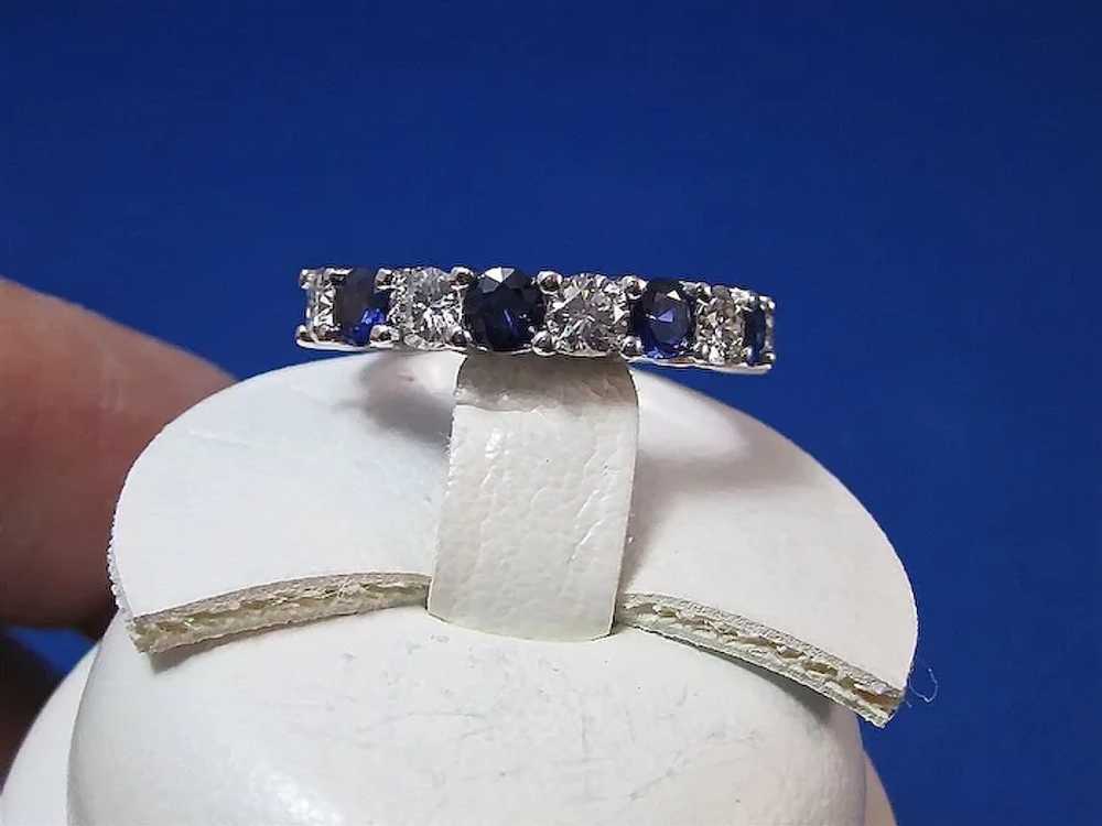 Vintage Estate Natural Sapphire & Diamond Wedding… - image 2