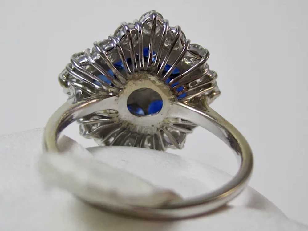 Vintage Estate Sapphire & Diamond Halo Ring 18K - image 12
