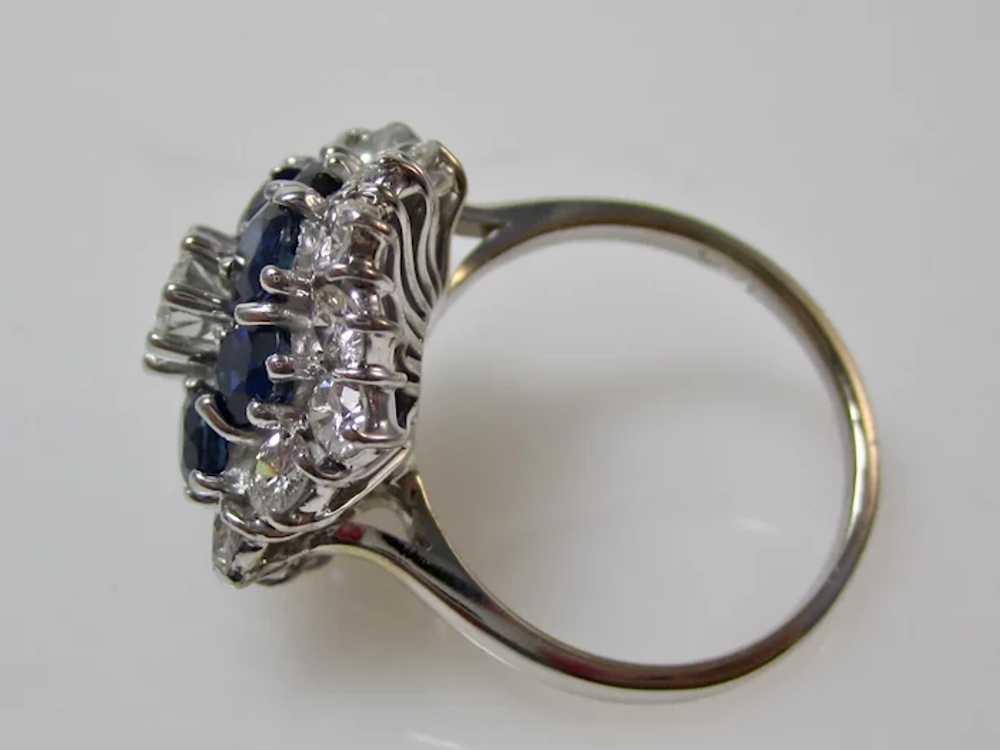Vintage Estate Sapphire & Diamond Halo Ring 18K - image 7