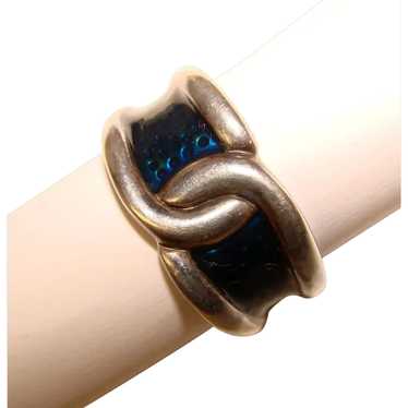 Fabulous STERLING Blue Enamel Vintage Ring