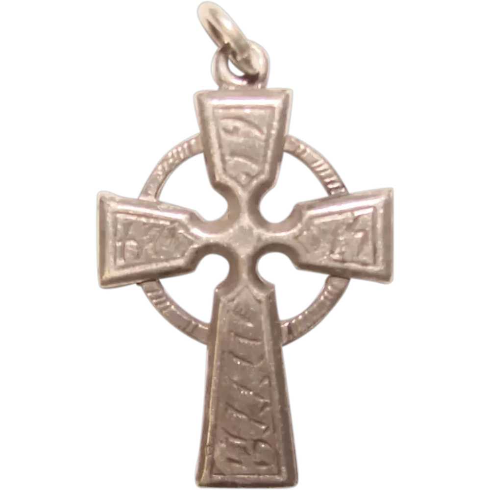 Beautiful STERLING Celtic Design Cross Pendant - image 1