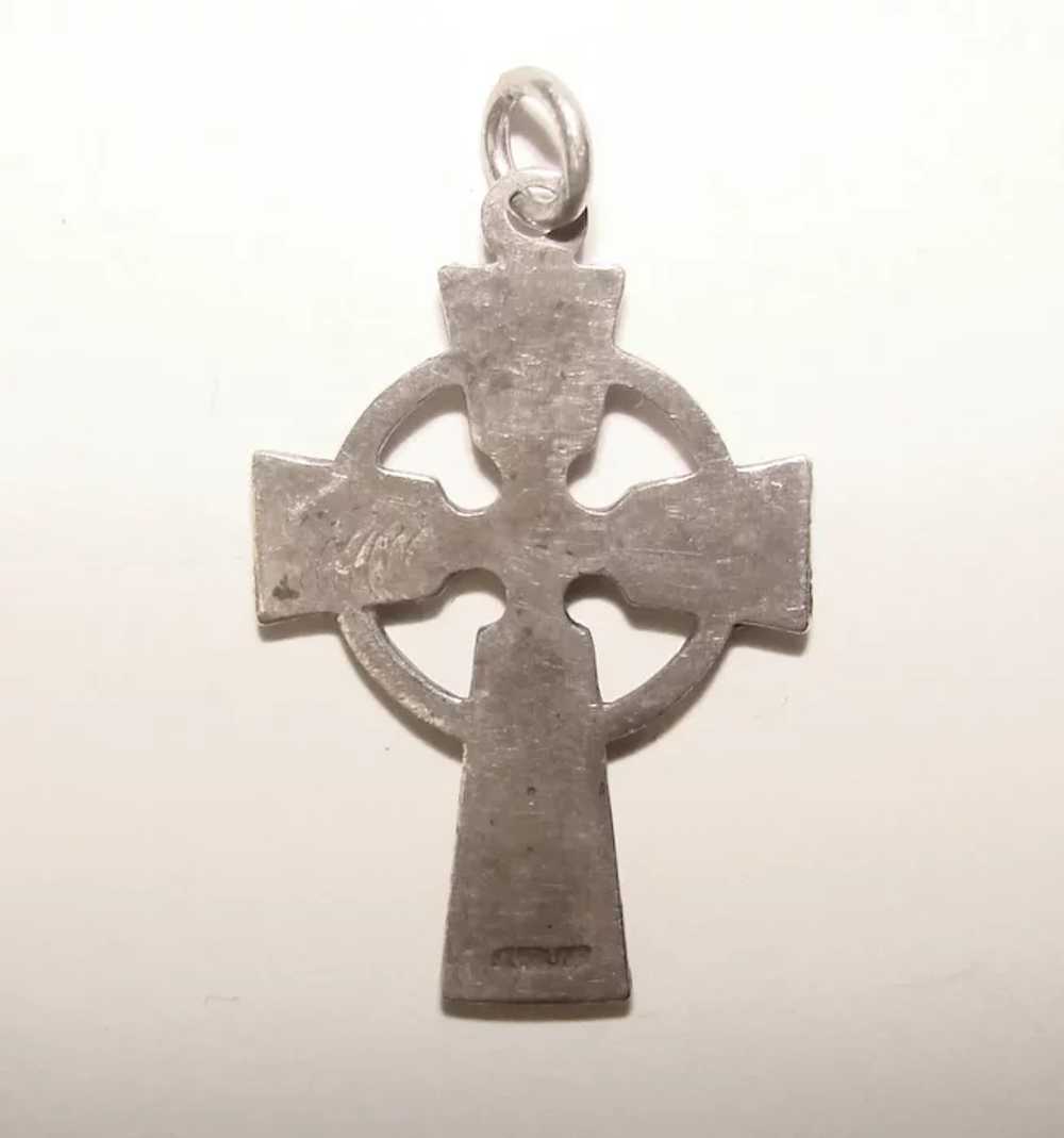 Beautiful STERLING Celtic Design Cross Pendant - image 2