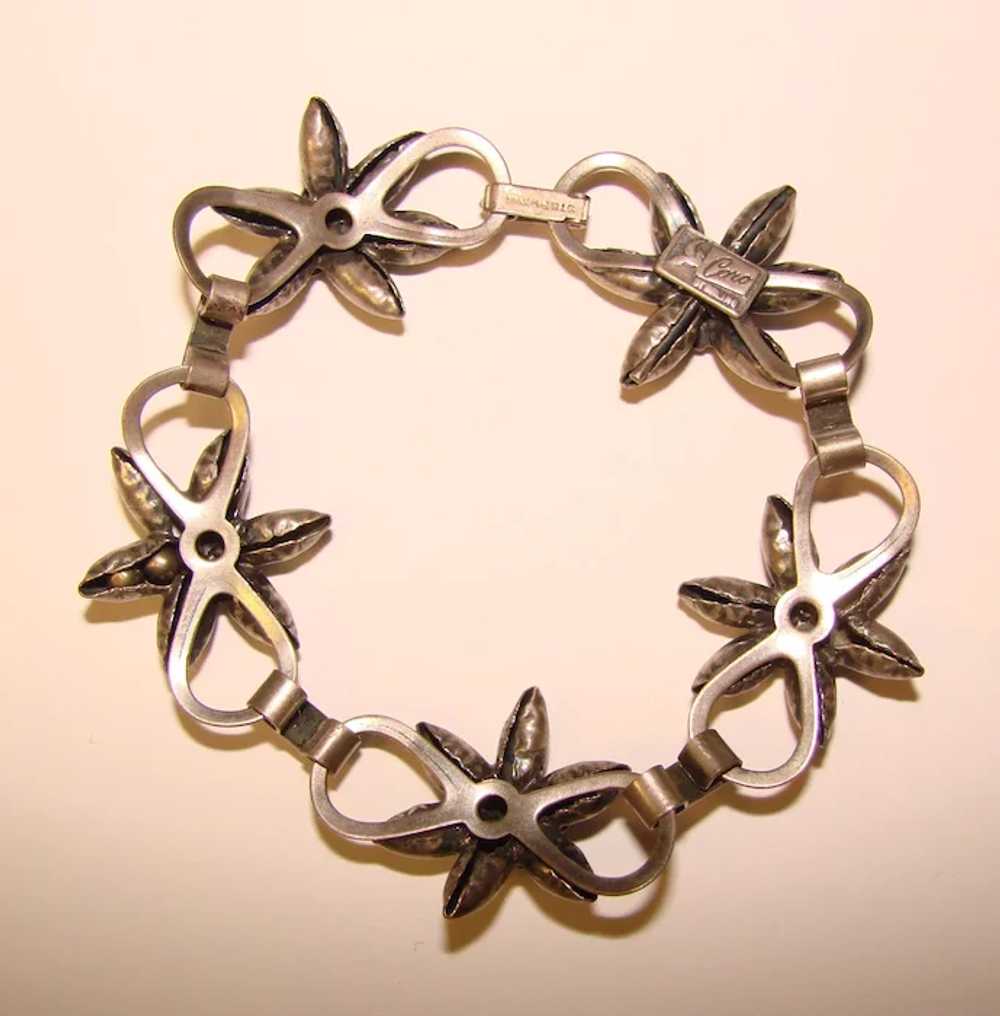 Fabulous CORO STERLING Star Flower Design Link Br… - image 2